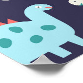Niedliches Dinosaurier-Muster Poster (Ecke)