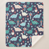 Niedliches Dinosaurier-Muster Sherpadecke (Vorderseite)