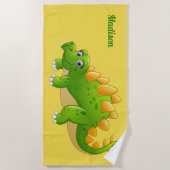 Niedliches Dinosaurier-Name- u. -farbbadetuch Strandtuch (Vorderseite)