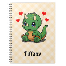 Niedliches Dinosaurier-Notebook - Name hinzufügen