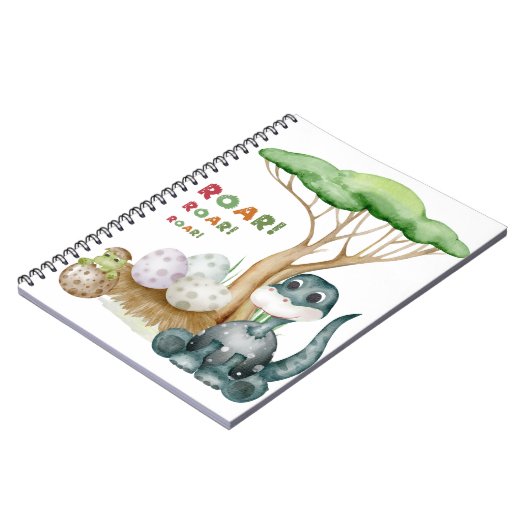 Niedliches Dinosaurier-Notebook Notizblock (Linke Seite)