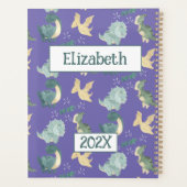 Niedliches Dinosaurier Personalisiert Light Lila 2 Planer (Rückseite)