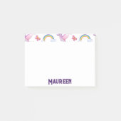 Niedliches Dinosaurier Regenbogen Wasserfarben Jun Post-it Klebezettel (Vorderseite)