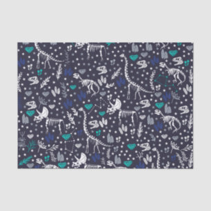 Niedliches Dinosaurier Skelettteppichpapier Seidenpapier