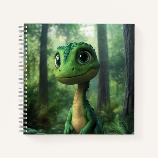 niedliches Dinosaurier-SpiralNotebook Notizblock (Vorderseite)