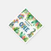 Niedliches Dinosaurier Thema 1. Geburtstag Junge W Serviette (Ecke)