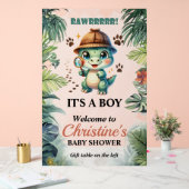 Niedliches Dinosaurier Thema Kinderdusche Schaumbr Acrylschild (Hochzeit)