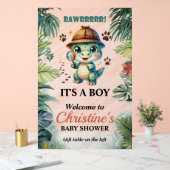 Niedliches Dinosaurier Thema Kinderdusche Schaumbr Acrylschild (Hochzeit)