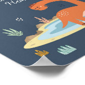 Niedliches Dinosaurier Trinkzeichen Poster (Ecke)