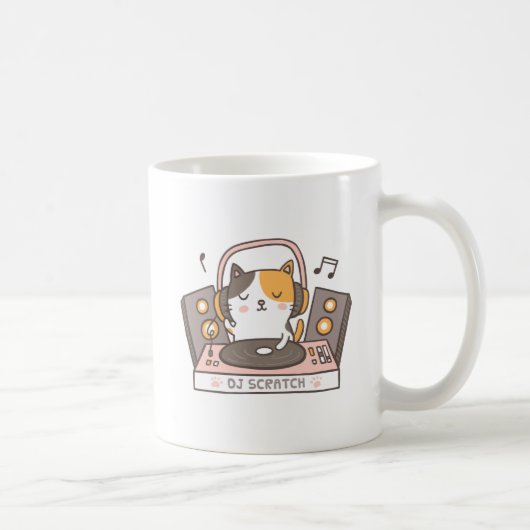 Niedliches DJ verkratzen Kaffeetasse (Rechts)