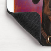 Niedliches Doberman-Gesicht auf farbenfrohen Hinte Mousepad (Ecke)
