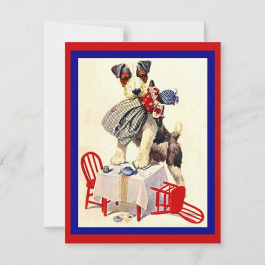 NIEDLICHES DOG & DOLL TEA PARTY INVITE ~ EZ2CUSTOM EINLADUNG (Vorderseite)