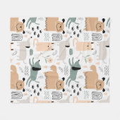 Niedliches Dog-Muster Fleecedecke (Vorderseite (Horizontal))
