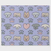 Niedliches Dog-Muster Geschenkpapier (Flach)
