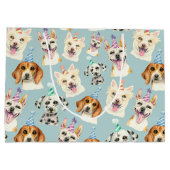 Niedliches Dog Muster Party Hat Geburtstag Große Geschenktüte (Rückseite)