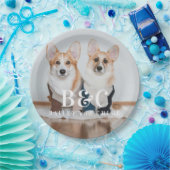 Niedliches Dog Pet-Foto mit Name Pappteller (Party)
