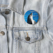 Niedliches Dolphin Beach Peace Liebe Party Zielort Button (Beispiel)
