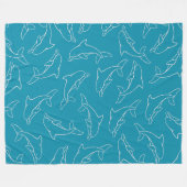 Niedliches Dolphin-Cartoon-Muster Grafik-Hintergru Fleecedecke (Vorderseite (Horizontal))