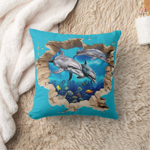Niedliches Dolphin-Design - Geschenk für Kinder un Kissen