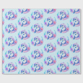 Niedliches Dolphin Sea Creature Muster Geschenkpapier (Flach)