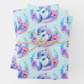 Niedliches Dolphin Sea Creature Muster Geschenkpapier Set (Beispiel)
