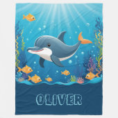 Niedliches Dolphin Wasserfarbe Personalisiert Fleecedecke (Vorderseite)