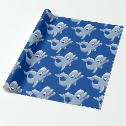 Niedliches Dolphin Wrapping Paper Geschenkpapier (Ungerollt)