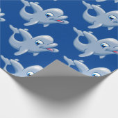 Niedliches Dolphin Wrapping Paper Geschenkpapier (Ecke)