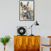 Niedliches Donkey-Mikrofon Poster