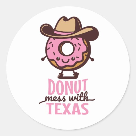 Niedliches Donut-Mess mit Texas Stickers (Vorderseite)