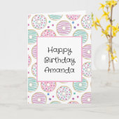 Niedliches Donut-Muster Geburtstag Karte (Gelbe Blume)