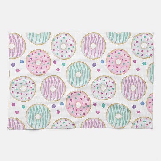 Niedliches Donut-Muster Geschirrtuch (Horizontal)