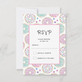 Niedliches Donut-Muster RSVP Karte