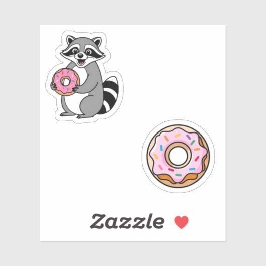 Niedliches Donut Sticker Set - Kawaii & farbenfroh (Blatt)