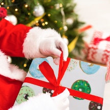 Niedliches Donut-Weihnachtswrapppapier
