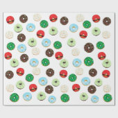 Niedliches Donut-Weihnachtswrapppapier Geschenkpapier (Flach)