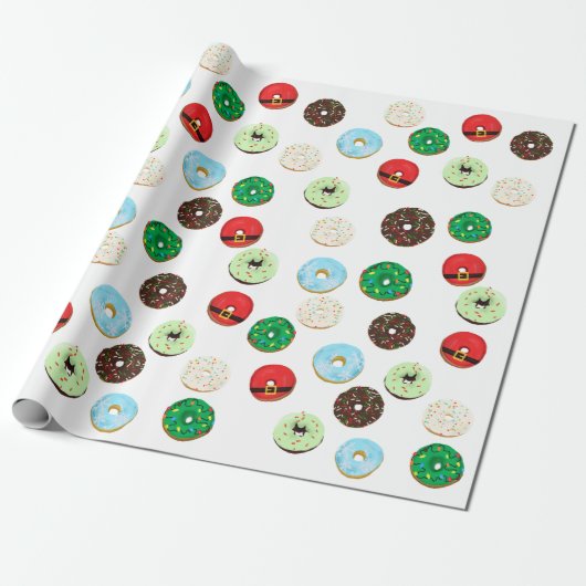 Niedliches Donut-Weihnachtswrapppapier Geschenkpapier (Ungerollt)