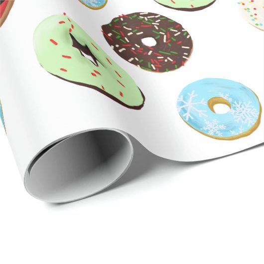 Niedliches Donut-Weihnachtswrapppapier Geschenkpapier (Rolleneckpunkt)