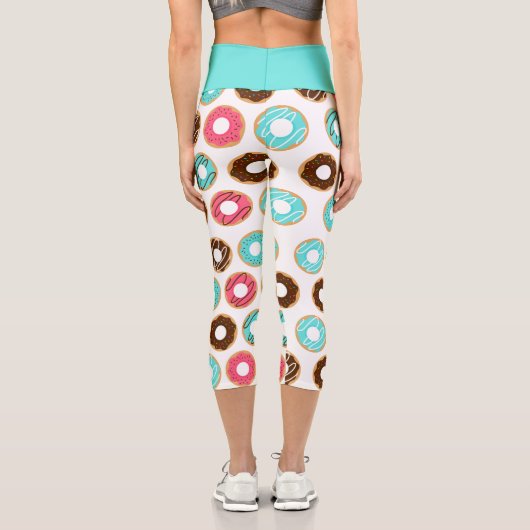 Niedliches Donuts-Muster Capri Leggings (Rückseite)