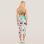 Niedliches Donuts-Muster Capri Leggings (Rückseite)