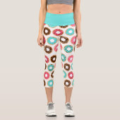 Niedliches Donuts-Muster Capri Leggings (Vorderseite)