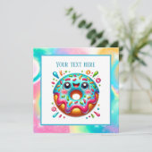 Niedliches Donuts Party Einladung (Stehend Vorderseite)