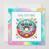 Niedliches Donuts Party Einladung (Vorderseite)