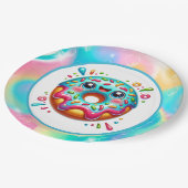 Niedliches Donuts Party Pappteller (Schrägansicht)