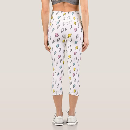 Niedliches Doodle-Blitzmuster Capri Leggings (Rückseite)
