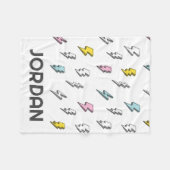 Niedliches Doodle-Blitzmuster Fleecedecke (Vorderseite (Horizontal))