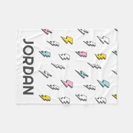 Niedliches Doodle-Blitzmuster Fleecedecke (Vorderseite (Horizontal))