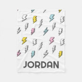 Niedliches Doodle-Blitzmuster Fleecedecke (Vorderseite)