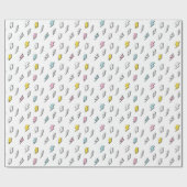 Niedliches Doodle-Blitzmuster Geschenkpapier (Flach)