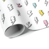 Niedliches Doodle-Blitzmuster Geschenkpapier (Rolleneckpunkt)